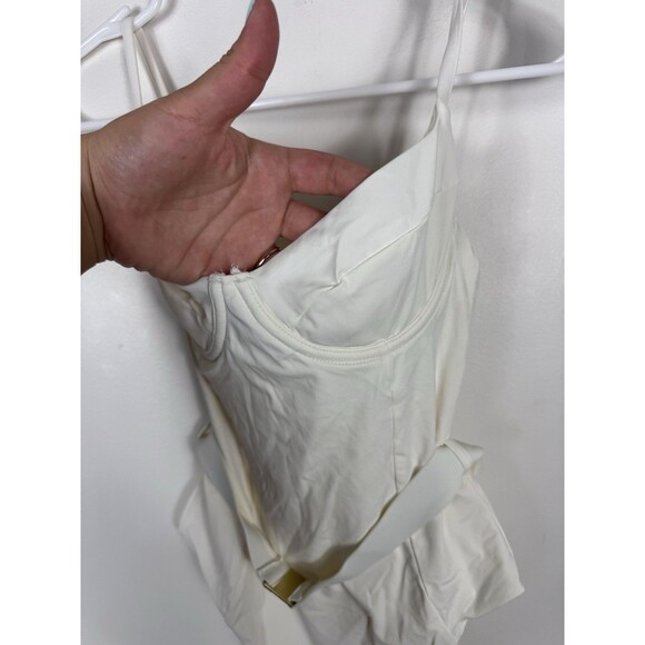 ONIA x WEWOREWHAT WHITE DANIELLE BELTED ONE PIECE SWIMSUIT SZ XS NWT - Picture 7 of 15